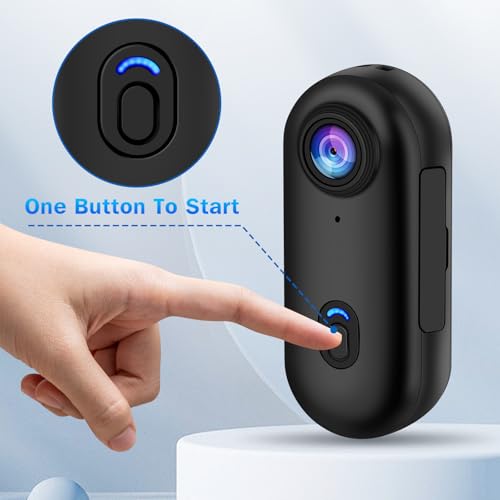 i3 4K Thumb Action Camera, Tiny Size, Mount Anywhere, Small Body Camera with Spring Clip, Portable Vlogging, Hands-Free POV Recording, Helmet Cam for Cycling, Motorcycle (with 32G Card, Black) - style: With 32G Card