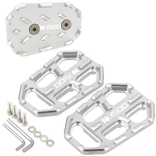 Motorcycle Foot Pegs Front Footpegs Footrests Pedal Enlarger Brake Extension for Honda NX500 2023 2024 2025(A Set Silver) - color: A set Silver