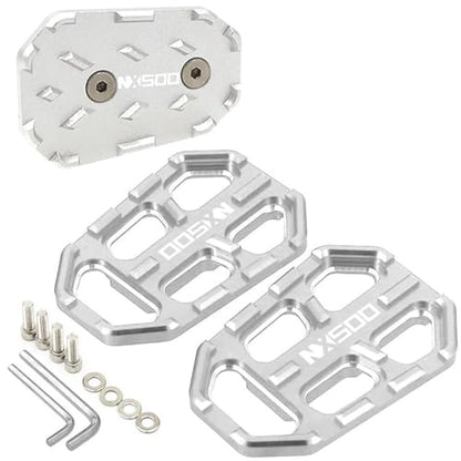 Motorcycle Foot Pegs Front Footpegs Footrests Pedal Enlarger Brake Extension for Honda NX500 2023 2024 2025(A Set Silver) - color: A set Silver