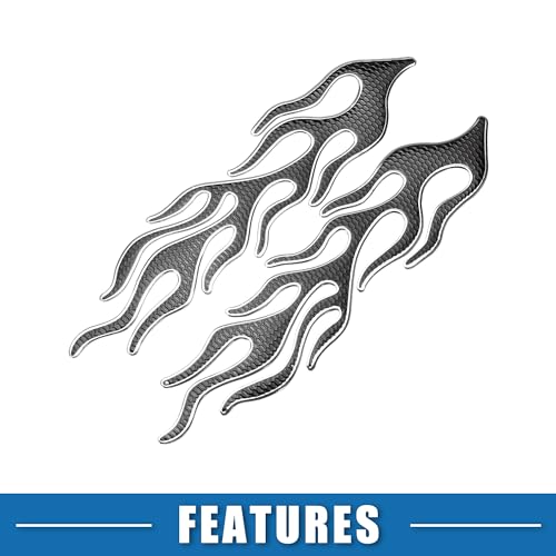Universal 3D Motorcycle Gas Tank Decal 10.12''x4.80'' Gas Tank Protector Sticker Fuel Oil Gas Tank Pad Protector Sticker PVC Rubber Black Silver Tone - color: Silver Tone