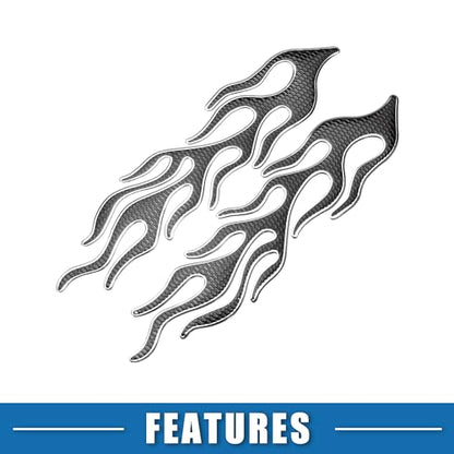 Universal 3D Motorcycle Gas Tank Decal 10.12''x4.80'' Gas Tank Protector Sticker Fuel Oil Gas Tank Pad Protector Sticker PVC Rubber Black Silver Tone - color: Silver Tone