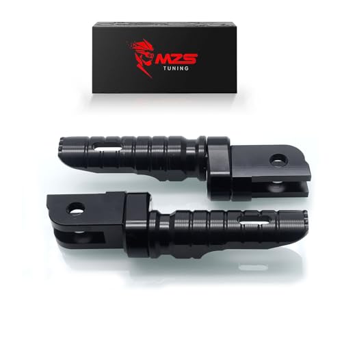 MZS Motorcycle Foot Pegs Front 360° Roating Rider Footpegs Rest Pedal Black CNC Compatible with F900R, F900XR, Rninet, R nine T Scrambler/Pure, S1000R, S1000RR - size: F900R, F900XR, Rninet, S1000R, S1000RR