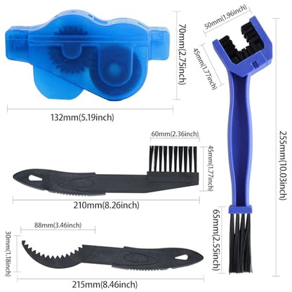 JONMON Bike Cleaning Tools 6 Pieces Set - Bicycle Cleaner Include Chain Scrubber and Cleaning Brush for Drivetrain, Gear, Cassette and Sprockets, Suitable for Mountain/MT/Road/BMX Bike