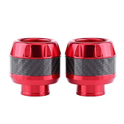 1 Pair Front Fork Frame Sliders Wheel Crash Protector, Keenso Carbon Fiber Front Fork Frame Sliders Crash (Red) - color: Red