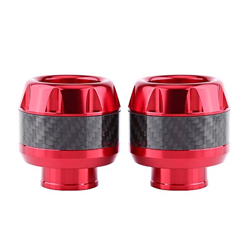 Frame Sliders, 2pcs Carbon Fiber Motorcycle Front Fork Frame Sliders Crash (Red) - color: Red