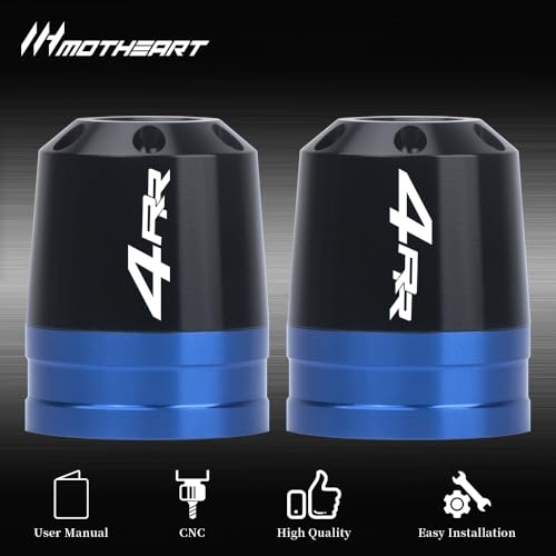 Motorcycle Handlebar End Weights For Ninja ZX-4RR 2023-2025 Heavy Duty Stainless Steel & Aluminum Bar Ends with Vibration Dampers Universal 8mm Fit Accessories (Blue) - color: Blue
