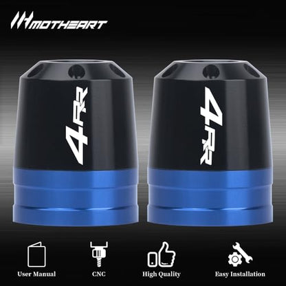 Motorcycle Handlebar End Weights For Ninja ZX-4RR 2023-2025 Heavy Duty Stainless Steel & Aluminum Bar Ends with Vibration Dampers Universal 8mm Fit Accessories (Blue) - color: Blue