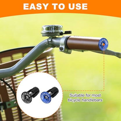 HARFINGTON 2Pair Bike Handlebar End Plugs Aluminum Bar End Caps 16-21mm Adjustment Expanding Locking with Tool for MTB Road BMX Fixed Gear Bike, Blue Black - color: Blue Black