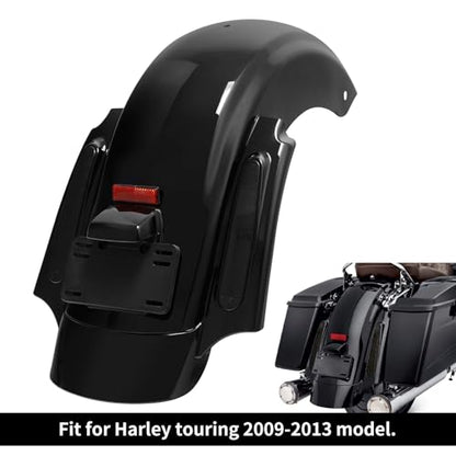 SLMOTO Saddle Bags, 5" Hard Saddlebags Rear Fender LED Light Fit For Harley Touring Road King Electra Glide Street Glide Road Glide Ultra 2009-2013 - color: Saddlebags + Smoke Fender Lens