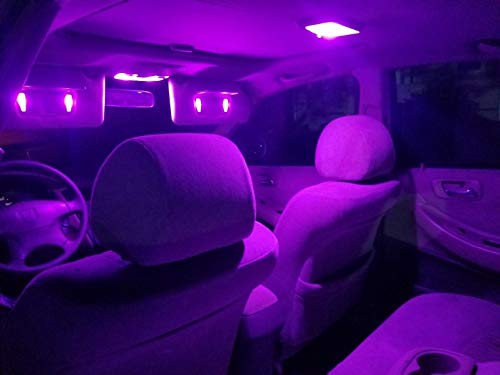 300LM Extremely Bright Canbus Error Free 194 168 2825 W5W T10 LED Bulbs Purple 9-SMD 2835 Chipsets for Dome Map Door Courtesy License Plate Lights(Pack of 4) - color: purple
