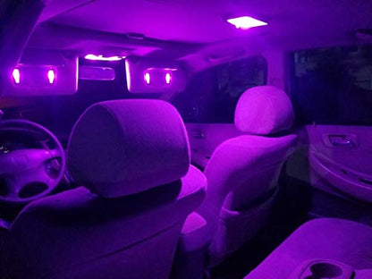 300LM Extremely Bright Canbus Error Free 194 168 2825 W5W T10 LED Bulbs Purple 9-SMD 2835 Chipsets for Dome Map Door Courtesy License Plate Lights(Pack of 4) - color: purple