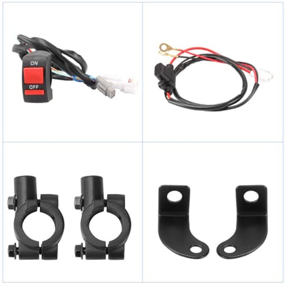 Dirt Bike Light Bar Headlight Motorcycle LED ATV Light ON/OFF Switch 60W Kit for CRF110 KLX110 TTR110 YZ250F Motocross Light ATV Headlight Assembly Part for Most 7/8" Handlebars with Mounting Brackets - color: ON/OFF Switch