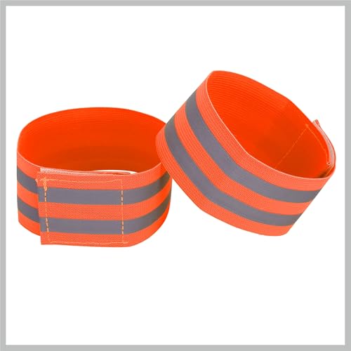 8pcs Reflective Bands for Arm Reflective Armbands High Visibility Night Cycling Riding Reflector Tape Straps Bracelet Orange Replacement Car Parts