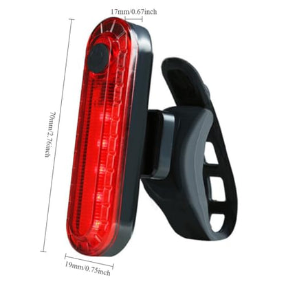 Bike Rear Tail Light USB Rechargeable White Red LED Bright Bicycle Taillights Safety Warning Helmet Lights Cycling Accessories Tails Brakes Lights - color: Red 1pc