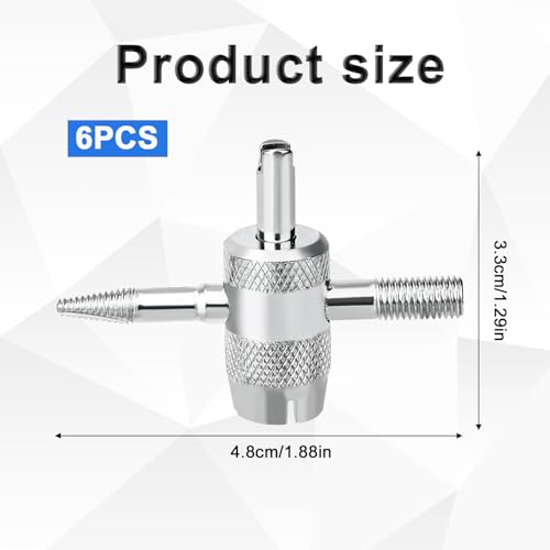 BOXOB 6pcs 4-Way Tyre Valve Stem Core Removal Tool, 4 in 1 Multifunctional Tire Valve Core Remover Tire Stem Puller for Bicycle Bike Automobile Car
