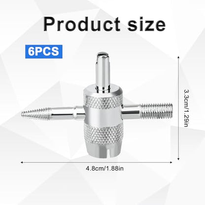 BOXOB 6pcs 4-Way Tyre Valve Stem Core Removal Tool, 4 in 1 Multifunctional Tire Valve Core Remover Tire Stem Puller for Bicycle Bike Automobile Car