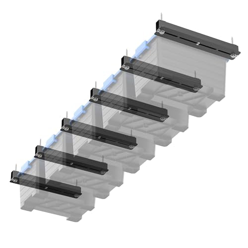 EVERHANGER Ceiling Storage Rack, Heavy Duty Overhead Storage Rack for Garage, Adjustable Ceiling Bin Storage System, 6 Sets for 5 Bins, 16 Inch - style: For 5 Bins
