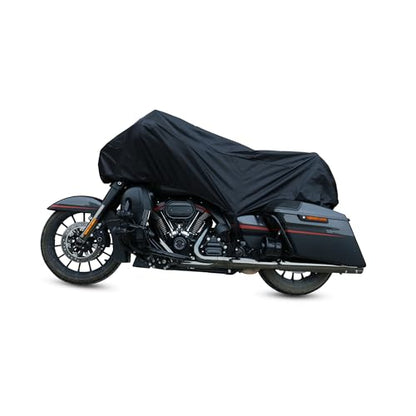 Motorcycle Cover Lightweight Half Cover Outdoor Waterproof Rain Dust Protector Black XL for Most Full Dress Touring Cruiser Replacement Car Parts