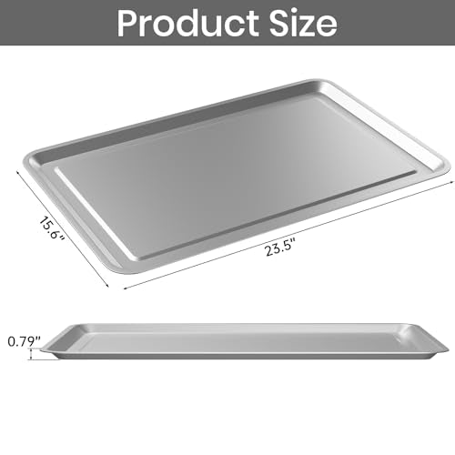 2 Pcs Under Car Oil Pans for Changing Oil, Motorcycle Automotive Oil Change Pan Silver Rust Resistant Drip Tray, Oil Catch Pan Replacement Tray for Garage Machinery Supplies (23.5 x 15.6 Inch) - size: 23.5 x 15.6 Inch