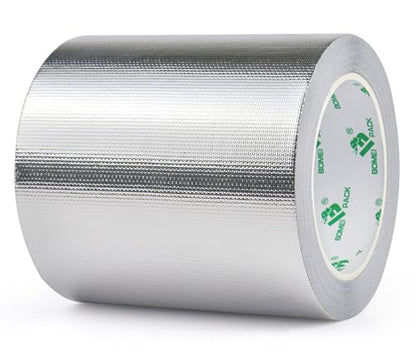 BOMEI PACK Adhesive Aluminum Foil Heat Shield Tape 1 Pack 5 inch x 66ft, Barrier Fiberglass Thermal Insulation Reflective Material High Temp Protectionn - size: 5in*66ft
