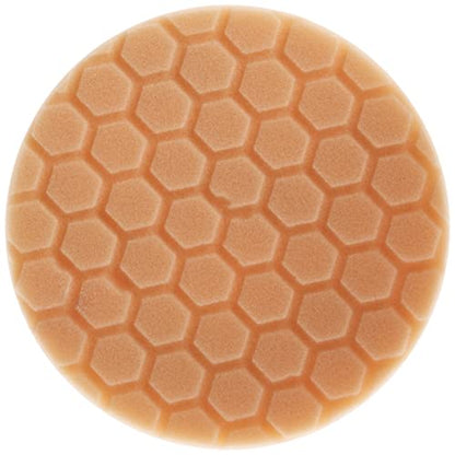Chemical Guys BUFX_102HEX6 BUFX_102_HEX6 Hex-Logic Medium-Heavy Cutting Pad, Orange (6.5 Inch Pad Made for 6 Inch Backing Plates), 1 Pad Included - size: 6.5 Inch Pad (1 Pack), style: Medium Cutting