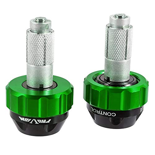 Throttle Lock Cruise Control Grip Ends Handlebar Plugs Sliders for 22mm Motorcycle Handlebar with 14mm/18mm Inner Diameter or with M6 Screw Holes (Green) - color: Green