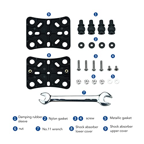 Motorcycle Mobile Phone Holder Buffer, Wireless Phone Bracket Shock Absorber with Silicone Columns for Bike Motorbike, Anti Vibration Mount Compatible with Smartphones