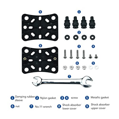 Motorcycle Mobile Phone Holder Buffer, Wireless Phone Bracket Shock Absorber with Silicone Columns for Bike Motorbike, Anti Vibration Mount Compatible with Smartphones