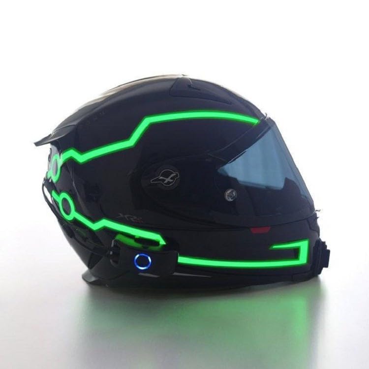 Motorcycle helmet light strip,Helmet EL Light Bar,Helmet Cycling LED Sticker Light Night Riding Signal Helmet Light for Motorcycle Bike Helmet (green) - color: Green