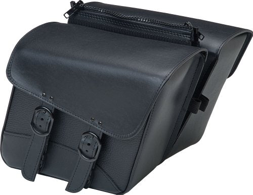 Dowco Willie & Max 59588-00 Black Jack Series: Synthetic Leather Compact Slant Motorcycle Saddlebag Set, Black, Universal Fit, 10 Liter Each/20 Liter Total Capacity