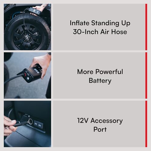 Viair Every Vehicle Carry EVC31 PRO - rechargeable, portable air compressor, dual power source, LED gauge w/preset - Tire Inflator Ideal for LT truck & suv's, cars, motorcycles, & E-bikes - style: EVC31 Pro
