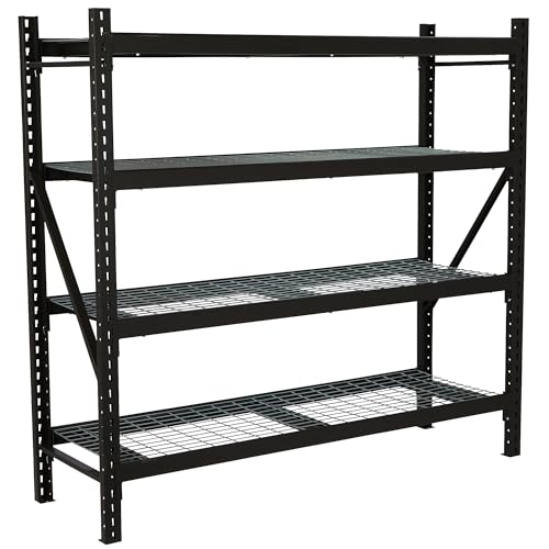 Ironton 4-Tier Industrial Steel Shelving Unit, 8,000-Pound Load Capacity, Garage Storage Rack, 77" W x 24" D x 72" H - size: 4 Tier