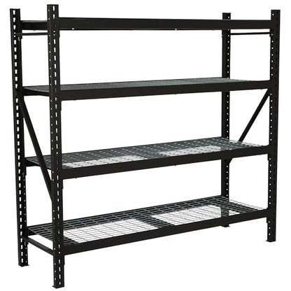 Ironton 4-Tier Industrial Steel Shelving Unit, 8,000-Pound Load Capacity, Garage Storage Rack, 77" W x 24" D x 72" H - size: 4 Tier