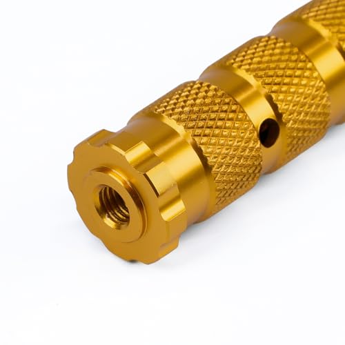 PROCNC Universal Anti-slip 8mm Motorcycle Foot Pegs with Install Bolts Foot Pegs Fit for Aprilla Honda Kawasaki Ducati Suzuki Yamaha Triumph MV etc (Gold) - color: gold