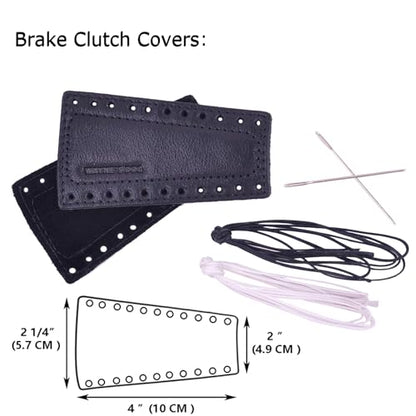 Leather Motorcycle Handlebar Grip Covers, No Fringe Brake Clutch Covers for HD Motorcycles - color: Black: Handlebar + Lever Cover
