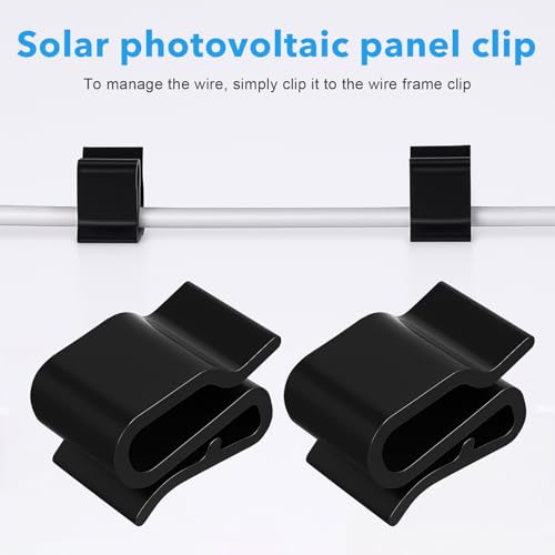 30 Pcs Trailer Frame Wire Clips, Solar Panel Clip, Plastic Wires Clip, Cable Clips Outdoor, S-Clip, Solar Panel Double Wire Clamps, Electrical Cord Management (Black, 25 x 16mm)