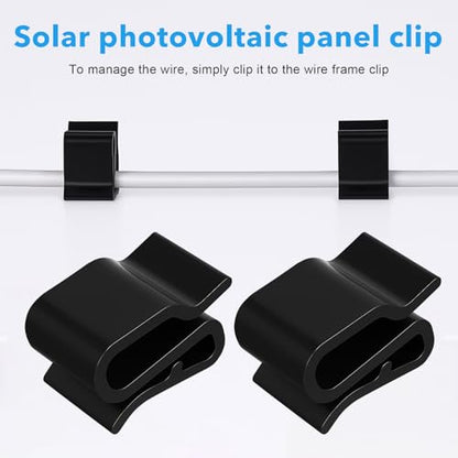 30 Pcs Trailer Frame Wire Clips, Solar Panel Clip, Plastic Wires Clip, Cable Clips Outdoor, S-Clip, Solar Panel Double Wire Clamps, Electrical Cord Management (Black, 25 x 16mm)