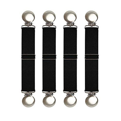 Boncas Improved Adjustable Elastic Boot Clips Boot Straps Pant Clips Stirrups Leg Straps Keeping Your Pants Tucked - color: Round 3" -4.7"