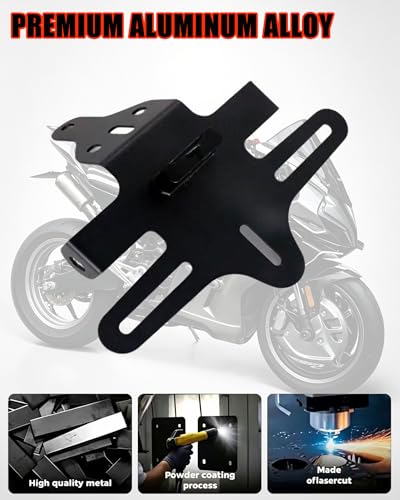 Tidy Tail Fender Eliminator License Plate Frame with LED Light Compatible with CFMOTO 450SS/450NK 2023 2024 2025,Aluminum Alloy,Laser Cutting,CFMOTO 450SS Accessories,CFMOTO 450NK Accessories