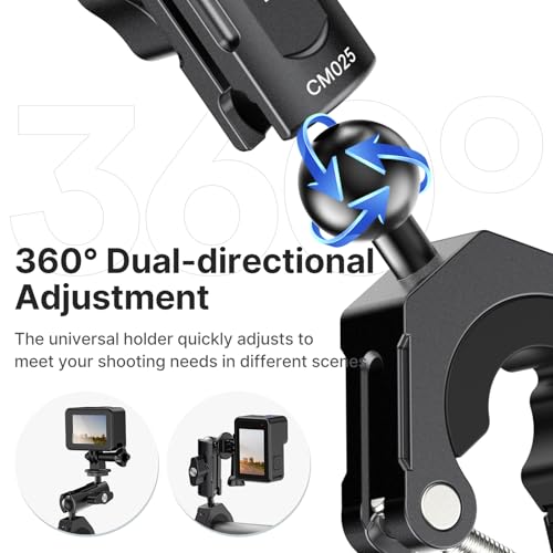 ULANZI Goquick Bicycle Bracket for Action Camera 360°Motorcycle Camera Mount for Bike Holder Handlebar Mount w Adpter for Hero Action Cameras Φ8~35mm