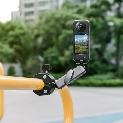 Motorcycle Mount Handlebar Clamp Holder Clip, 360 Degree Rotation Camera Clamp for Insta 360 X5 X4 X3 Ace Pro2, Bike Mount for Gopro Hero 13 12 11 10 9 8