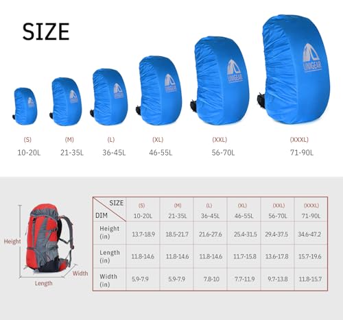 Unigear Backpack Rain Cover Waterproof Rating 5000mm, Ultraportable and Durable with 2 Anti-Slip Buckle Strap, Integrated Carry Pouch Design - color: Blue, size: Small