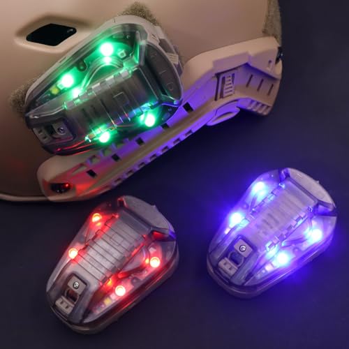 Tactical IR Strobe Helmet Light Military Identification Lights with Visible LED + White Strobe Survival Signal (Tan-Green) - color: Tan-Green