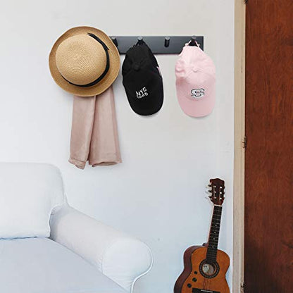 WEBI Coat Rack Wall Mounted,Coat Hanger Wall,16" Hole to Hole,Coat Hooks Wall Mounted,Hook Rack Peg Rail,5 Hooks for Hanging Coats,Hats,Jacket,Clothes,White,2 Packs - color: White, size: 17 inch(2 Packs)