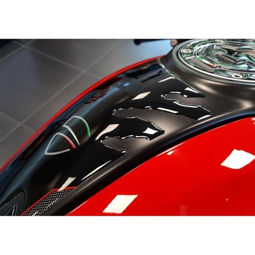 Resin Bike Motorcycle 3D Stickers Compatible with Ducati Monster 937 2021-2025. Fuel Tank Protection from Bumps and Scratches. Resin Stickers - Black - Made in Italy