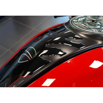 Resin Bike Motorcycle 3D Stickers Compatible with Ducati Monster 937 2021-2025. Fuel Tank Protection from Bumps and Scratches. Resin Stickers - Black - Made in Italy
