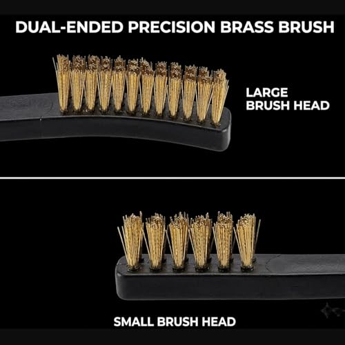 10 Pack Gun Cleaning Brushes, Double Ended Brass Wire Brush Set with Nylon Handle for Metal Parts, Hardware Tools, and Detailed Cleaning Tasks - size: 10 pcs Brass