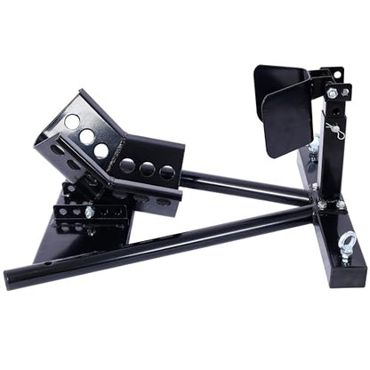 Gecheer Motorcycle Front Tire Chock for 17-21 Inch Wheels – Adjustable Locking Stand, Black