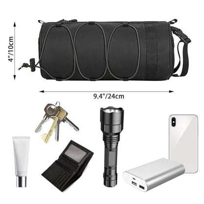 2.5L Bike Handlebar Bag, Waterproof Bicycle Accessories, Bike Frame Front Pouch with Zipper and Shoulder Strap