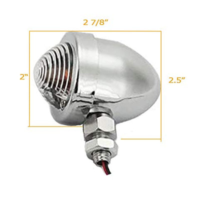 Motorcycle Turn Signals 2pcs Chrome Front Rear Turn Signals 12V with Bullet Shape and Amber Lights Fit Universal Fit for Harley Honda Yamaha Dukati Suzuki Kawasaki - color: Silver